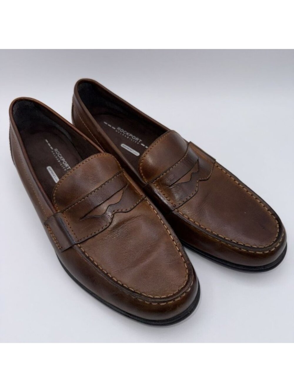 Rockport Walkability Men’s Size 10.5 Shoes Adiprene Brown Penny Loafers M76444 - Picture 2 of 14